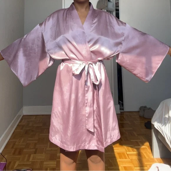 Pink/Purple Satin Robe - Picture 7 of 9